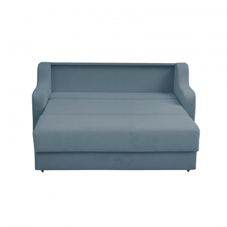 Canapea GINA XL II extensibila, 3 locuri, cu arcuri si lada depozitare, albastru deschis, 190x100x95 cm [1]