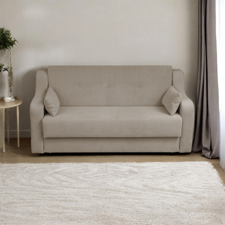 Canapea GINA XL II extensibila, 3 locuri, cu arcuri si lada depozitare, crem, 190x100x95 cm [4]