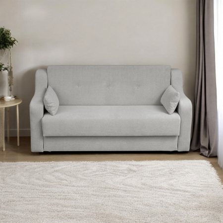 Canapea GINA XL II extensibila, 3 locuri, cu arcuri si lada depozitare, gri deschis, 190x100x95 cm [4]