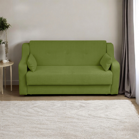 Canapea GINA XL II extensibila, 3 locuri, cu arcuri si lada depozitare, verde deschis, 190x100x95 cm [4]