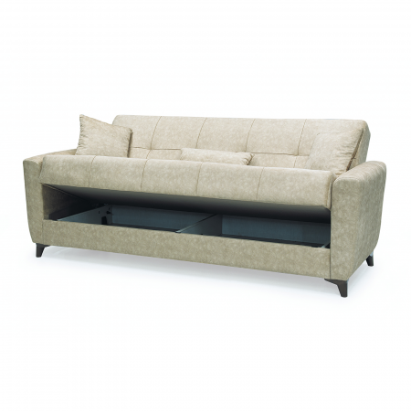 Canapele Clasice - Canapea LEON, 3 locuri, extensibila, cu arcuri, cu lada depozitare - ExpoMob