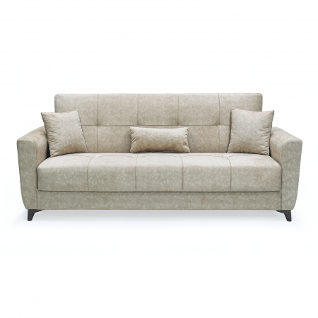 Canapele Clasice - Canapea LEON, 3 locuri, extensibila, cu arcuri, cu lada depozitare - ExpoMob
