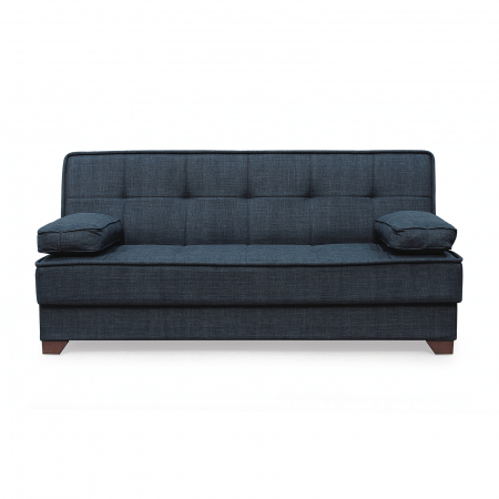 Canapea LEON II extensibila, 3 locuri, cu arcuri si lada depozitare, gri, 190x82x88 cm