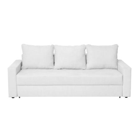 Canapea NICO II 3L extensibila, 3 locuri, cu arcuri si lada depozitare, gri deschis, 220x85x75 cm