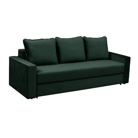 Canapea NICO II extensibila, 3 locuri, cu arcuri si lada depozitare, verde inchis, 220x85x75 cm [1]