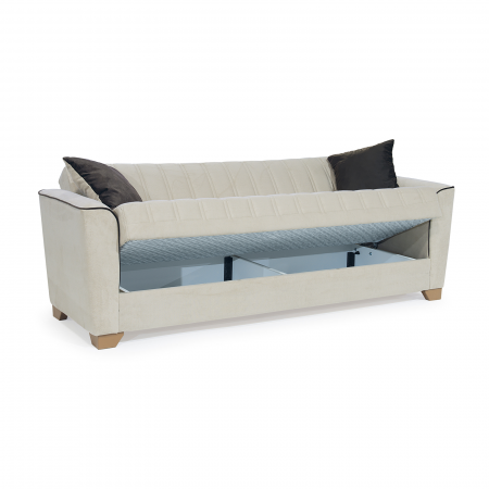 Canapele Moderne - Canapea QUEEN extensibila, 3 locuri, cu arcuri si lada depozitare, 218x70x80 cm - ExpoMob