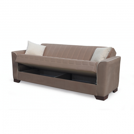Canapea QUEEN extensibila, 3 locuri, cu arcuri si lada depozitare, 218x70x80 cm - ExpoMob [2]
