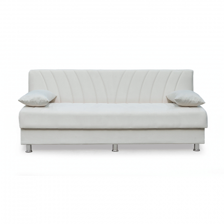 Canapea VALERIA extensibila, 3 locuri, cu arcuri si lada depozitare, crem, 190x82x83 cm