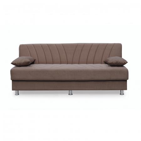 Canapea VALERIA extensibila, 3 locuri, cu arcuri si lada depozitare, cappuccino, 190x82x83 cm