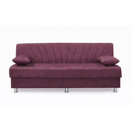 Canapea VALERIA extensibila, 3 locuri, cu arcuri si lada depozitare, mov, 190x82x83 cm