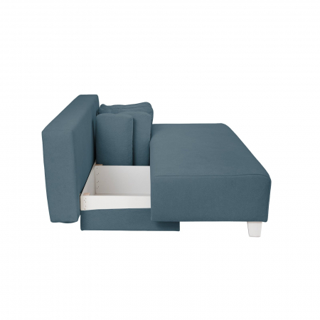 Canapea YASMIN II extensibila, 3 locuri, cu arcuri si lada depozitare, albastru deschis, 190x100x90 cm [4]