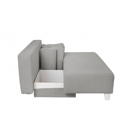 Canapea YASMIN II extensibila, 3 locuri, cu arcuri si lada depozitare, gri deschis, 190x100x90 cm [4]