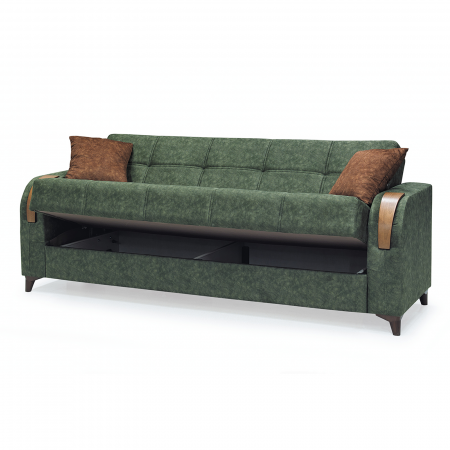 Canapele Moderne - Canapea ZETA extensibila, 3 locuri, cu arcuri si lada depozitare, 225x84x85 cm - ExpoMob