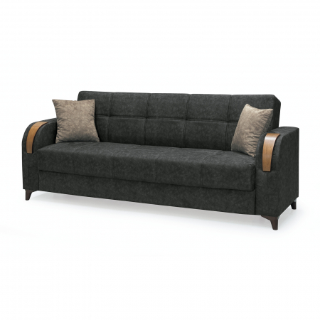 Canapea ZETA extensibila, 3 locuri, cu arcuri si lada depozitare, 225x84x85 cm - ExpoMob [1]