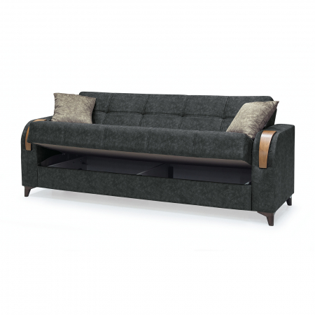 Canapea ZETA extensibila, 3 locuri, cu arcuri si lada depozitare, 225x84x85 cm - ExpoMob [2]