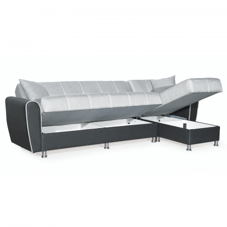 Coltare Clasice - Coltar ANGELA extensibil, cu lada depozitare, colt interschimbabil, 283x165x83 cm