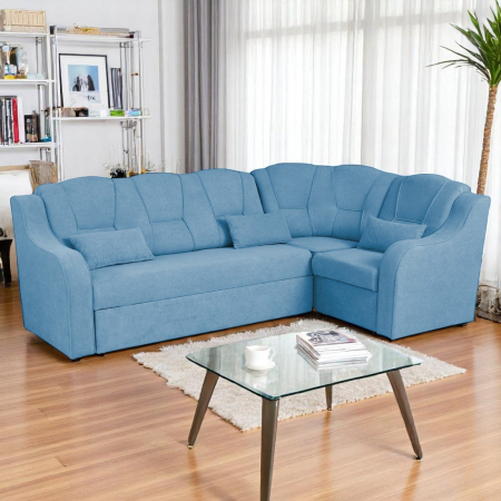 Coltar C3M extensibil, cu lada depozitare, colt interschimbabil, albastru deschis, 270x165x100 cm [6]