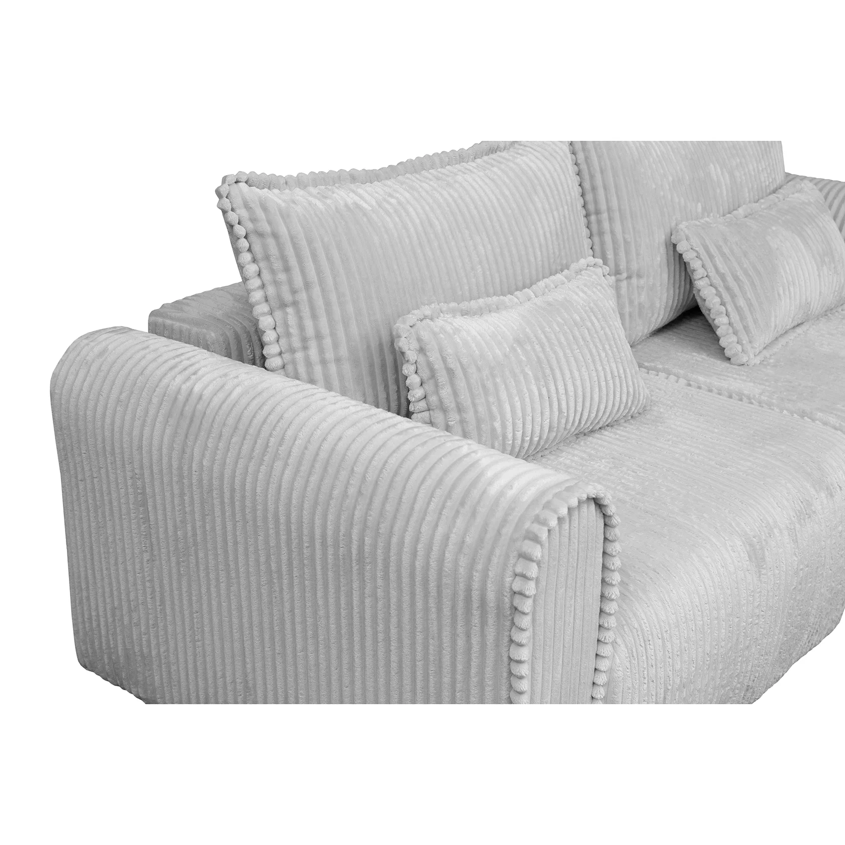 Coltar/Canapea extensibil BELLAGIO, cu arcuri si lada depozitare, colt interschimbabil, gri deschis, 250x125/165x95 cm [6]