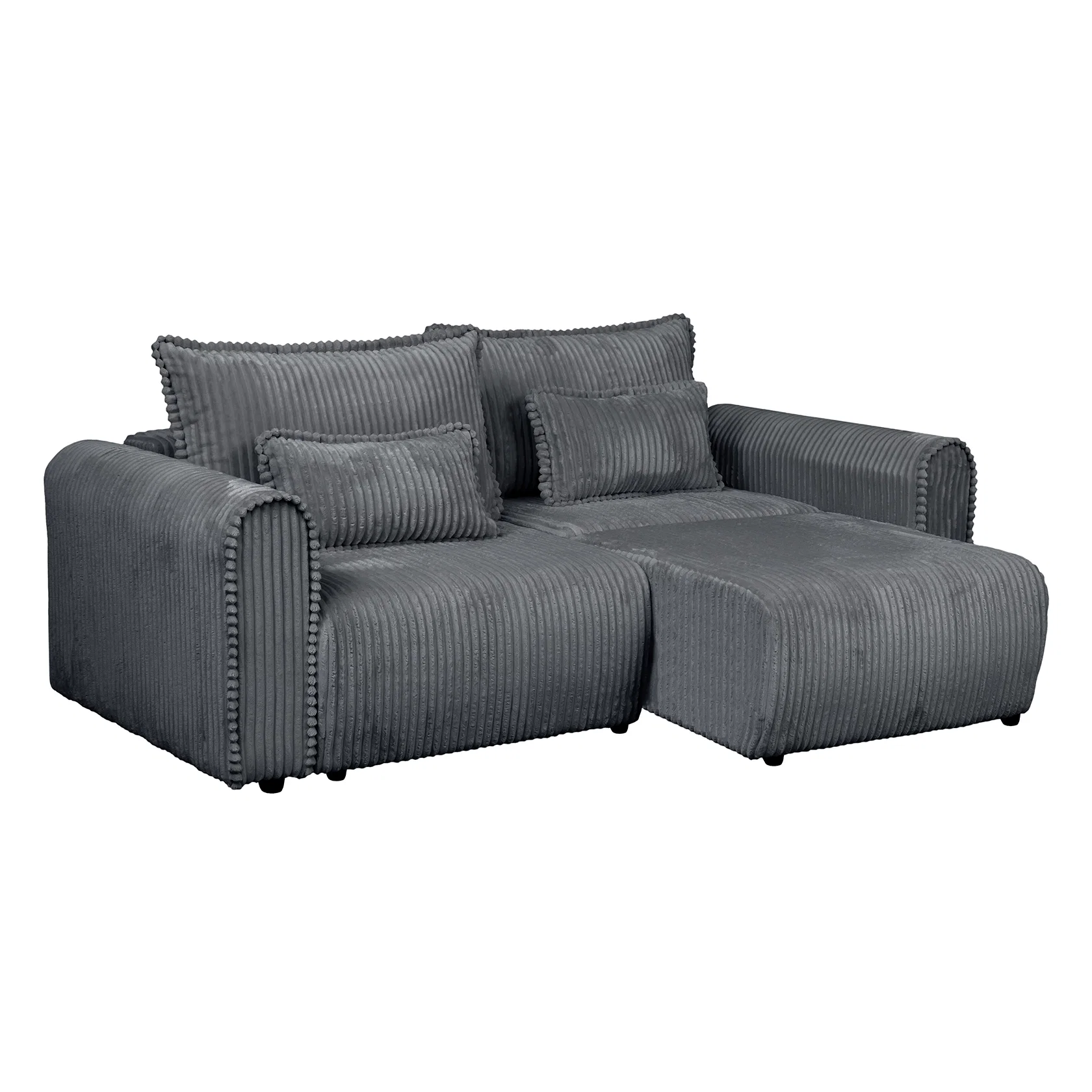 Coltar/Canapea extensibil BELLAGIO, cu arcuri si lada depozitare, colt interschimbabil, gri inchis, 250x125/165x95 cm [4]
