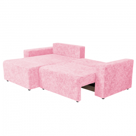 Coltare Moderne - Coltar DALLAS ONE extensibil, cu lada depozitare, colt interschimbabil, roz, 258x173x90 cm