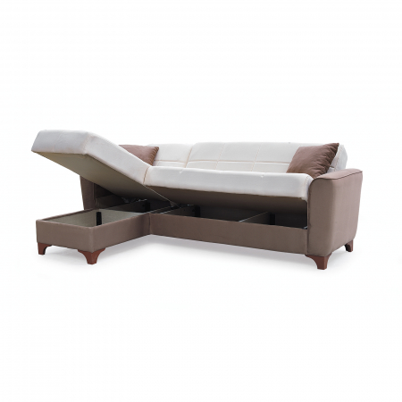 Coltare Clasice - Coltar DUBLIN extensibil, cu lada depozitare, colt interschimbabil, gri, 236x146x80 cm - Expomob