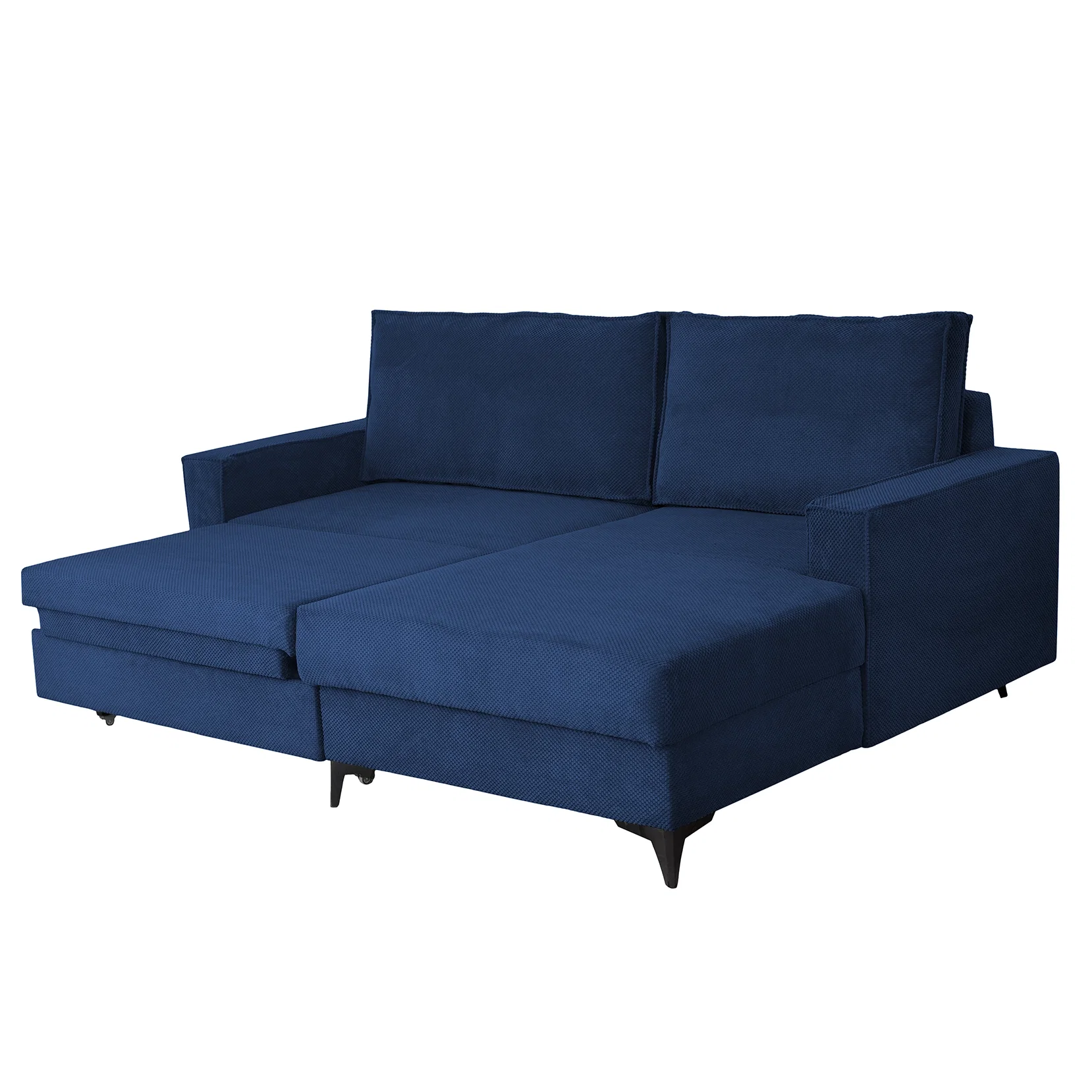 Coltar extensibil FREDERIC, cu arcuri si lada depozitare, colt dreapta, albastru, 235x160x95 cm [2]