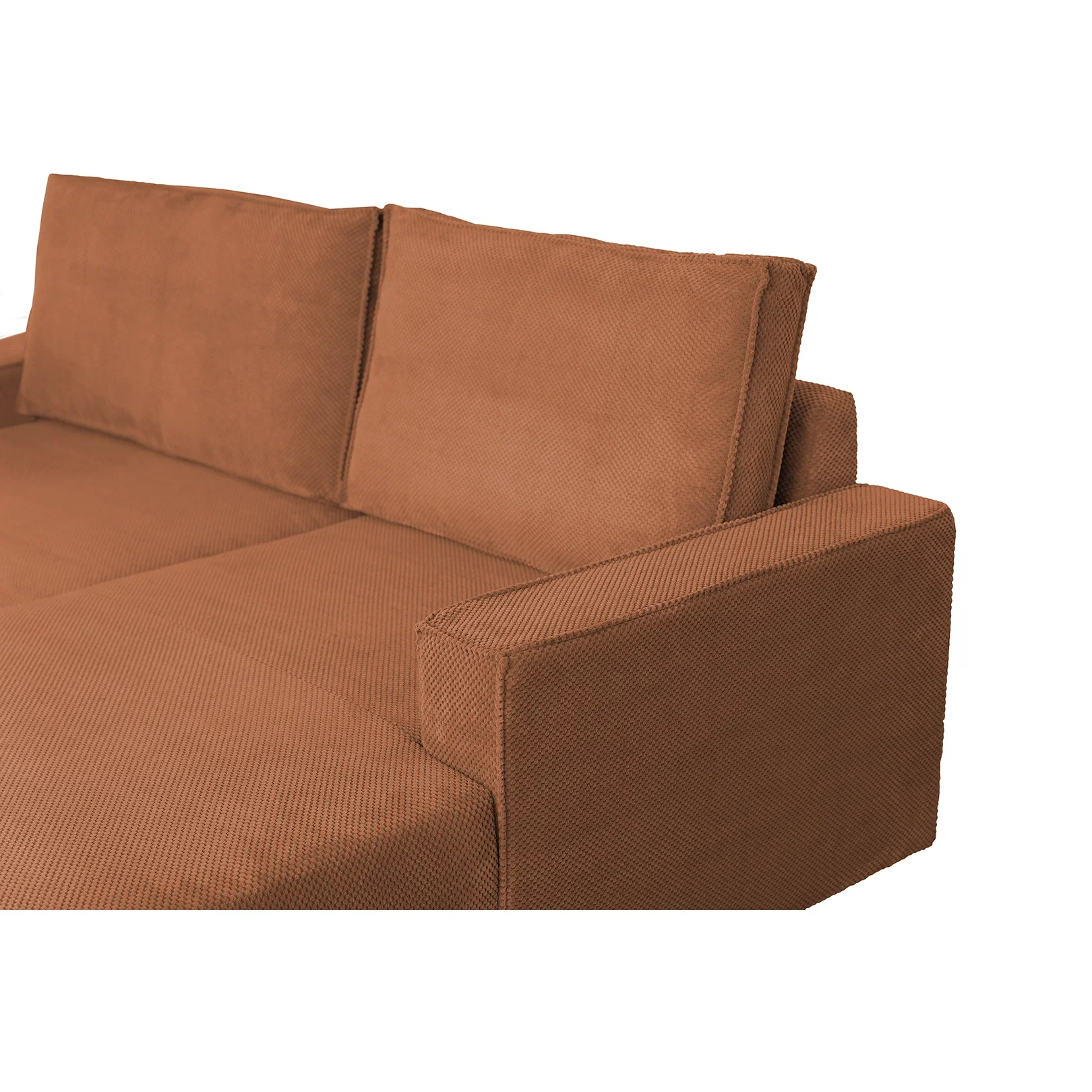 Coltar extensibil FREDERIC, cu arcuri si lada depozitare, colt dreapta, caramiziu, 235x160x95 cm [5]