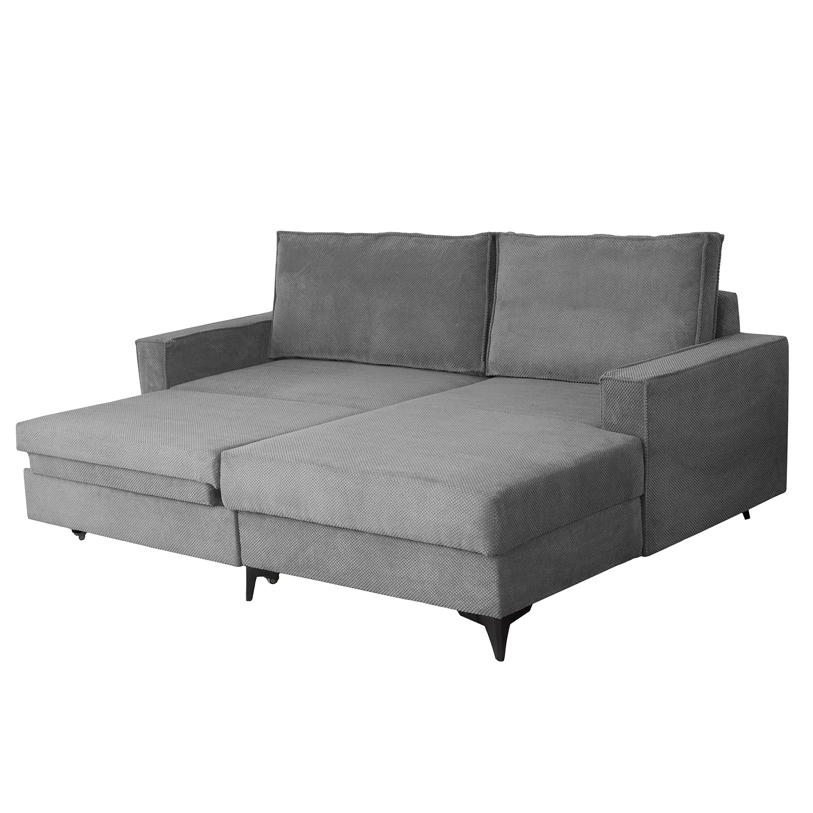 Coltar extensibil FREDERIC, cu arcuri si lada depozitare, colt dreapta, gri inchis, 235x160x95 cm [2]