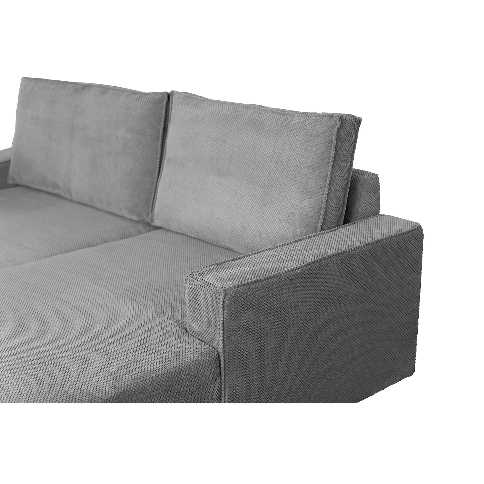 Coltar extensibil FREDERIC, cu arcuri si lada depozitare, colt dreapta, gri inchis, 235x160x95 cm [5]