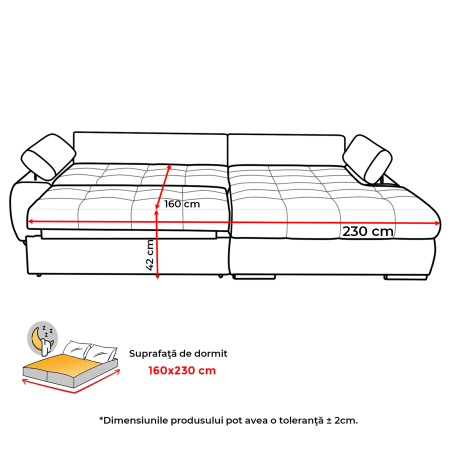 Coltar extensibil INFINITY, cu arcuri si lada depozitare, colt dreapta, diverse culori Grupa 1, 295x177x90 cm [5]