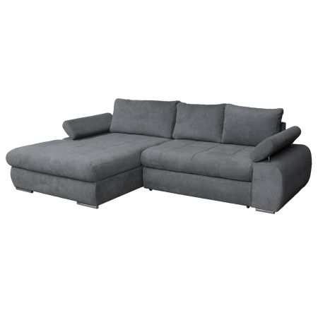 Coltare Moderne - Coltar extensibil INFINITY, cu arcuri si lada depozitare, colt stanga, gri, 295x177x90 cm