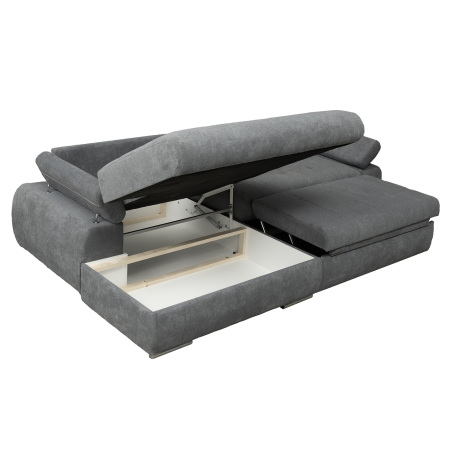 Coltar extensibil INFINITY, cu arcuri si lada depozitare, colt stanga, gri, 295x177x90 cm [4]
