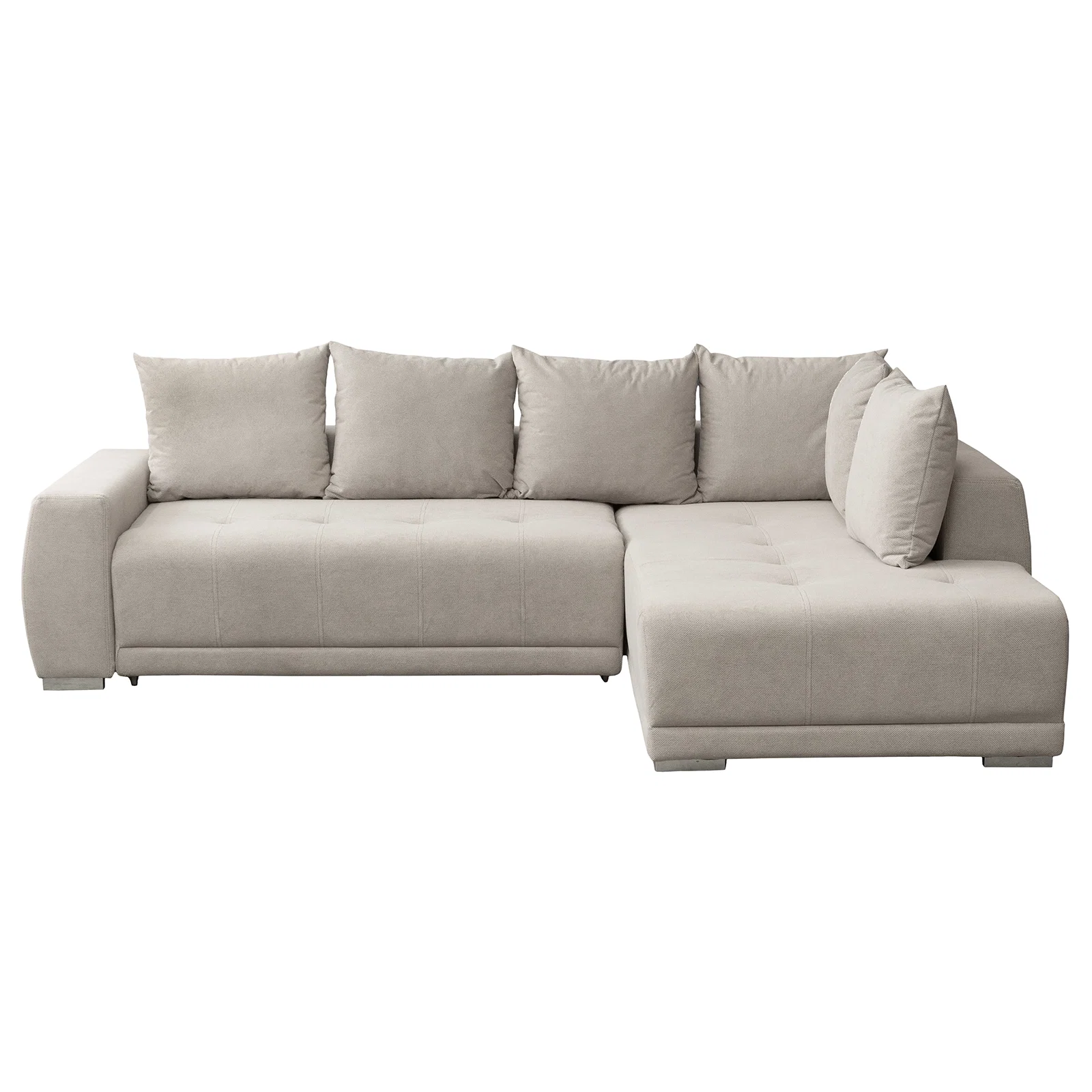 Coltar extensibil MARIBO LC, cu arcuri si lada depozitare, colt dreapta, bej, 282x205x92 cm