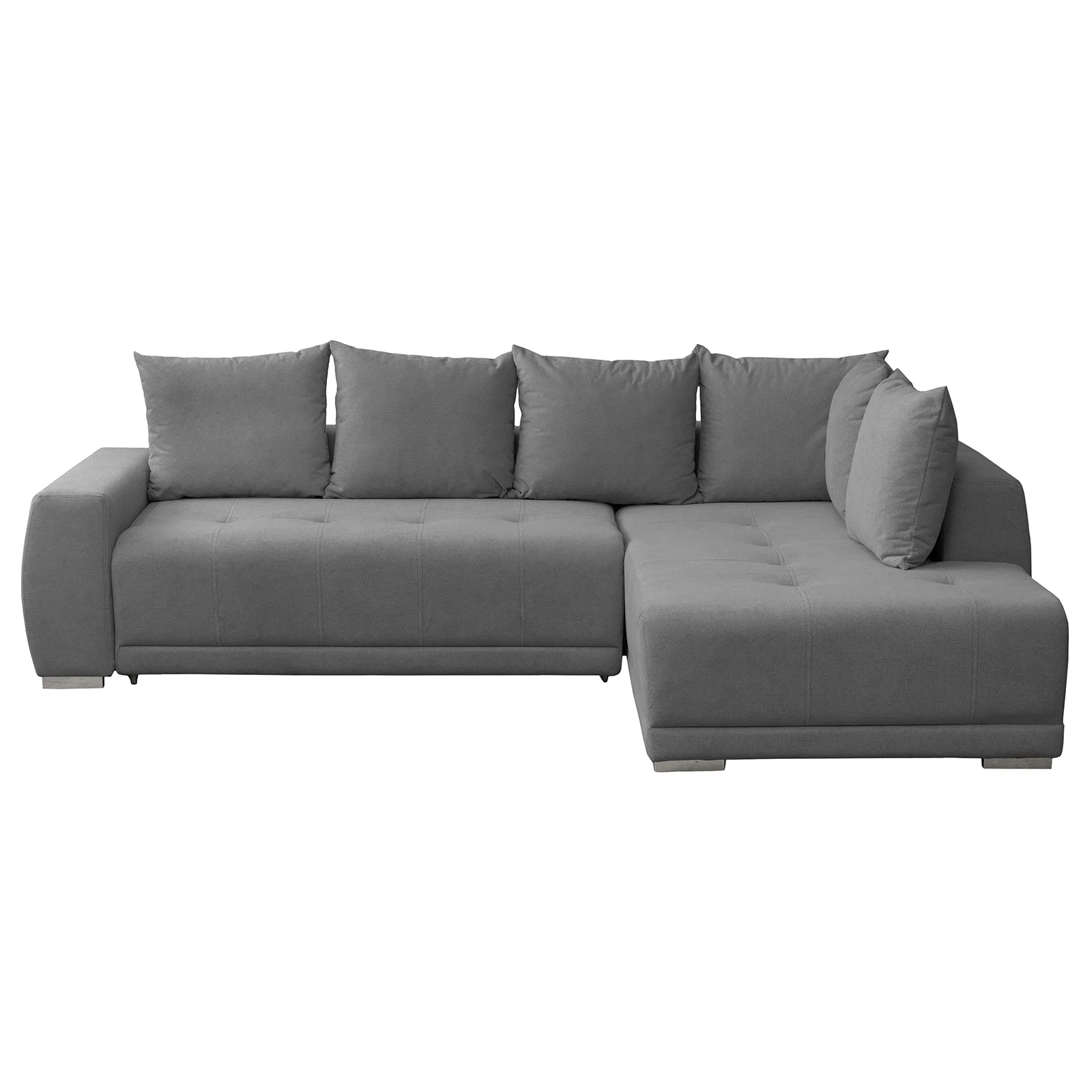 Coltar extensibil MARIBO LC, cu arcuri si lada depozitare, colt dreapta, gri, 282x205x92 cm