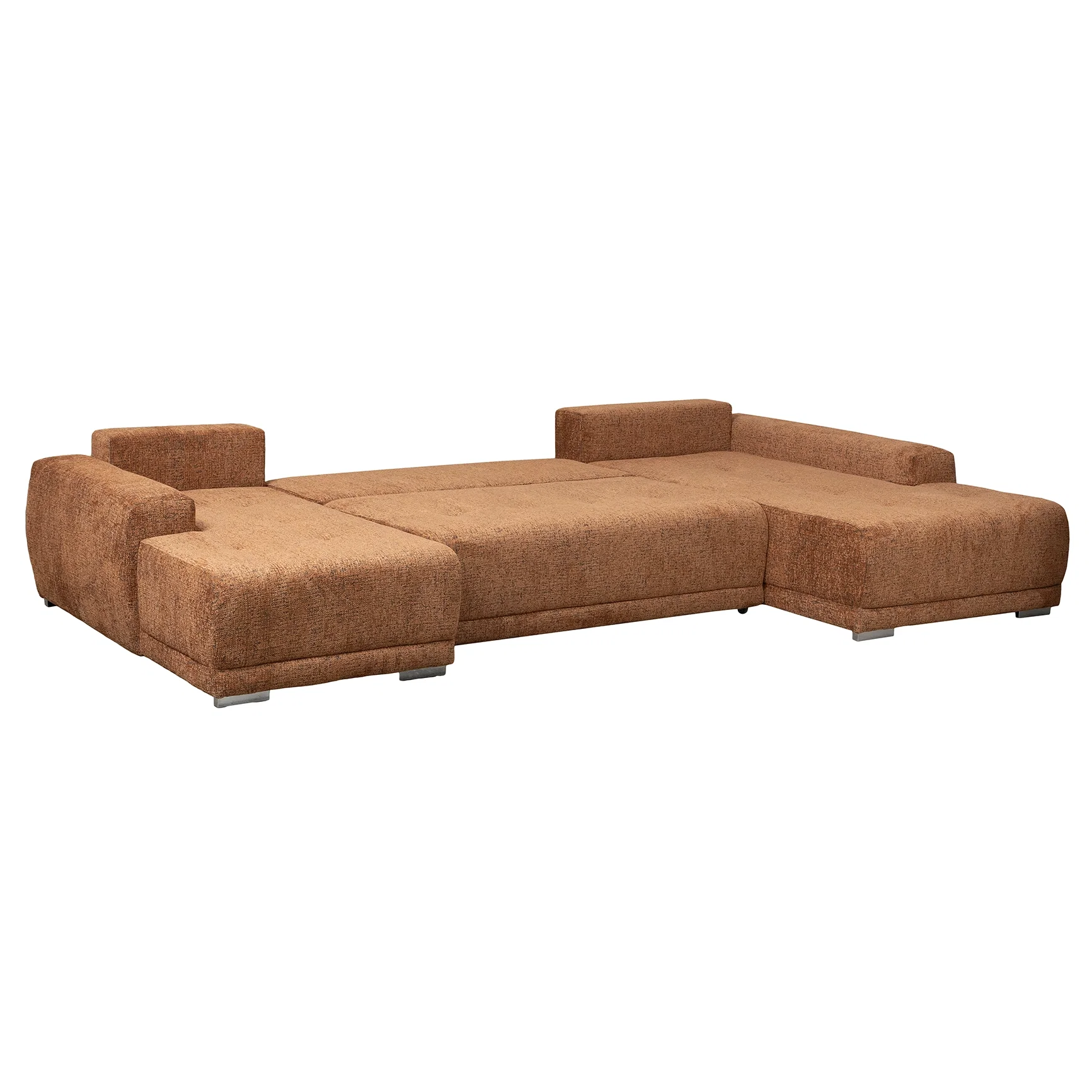 Coltar extensibil MARIBO U, cu arcuri si lada depozitare, colt stanga, caramiziu, 350x203x90 cm [3]