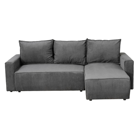Coltare - Coltar extensibil POR238, cu arcuri si lada depozitare, colt interschimbabil, gri, 238x150x90 cm