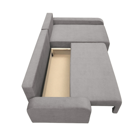 Coltare - Coltar extensibil RIO, cu arcuri si lada depozitare, colt interschimbabil, cappuccino, 235x140x83 cm