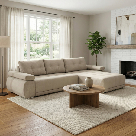 Coltar extensibil SAINT TROPEZ, cu arcuri si lada depozitare, colt interschimbabil, 315x204x85 cm [12]