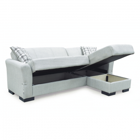 Coltare - Coltar FLAMINGO extensibil, cu lada depozitare, colt interschimbabil, 240x145x80 cm - Expomob