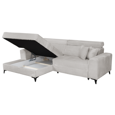 Coltar FLORIDA ONE L TILIA extensibil, cu arcuri si lada depozitare, colt stanga, bej, 280x175x95 cm [6]