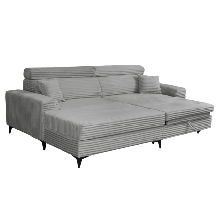 Coltar FLORIDA ONE L TILIA extensibil, cu arcuri si lada depozitare, colt stanga, gri deschis, 280x175x95 cm [5]