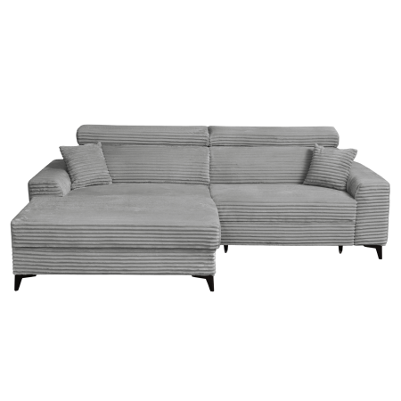 Coltar FLORIDA ONE L TILIA extensibil, cu arcuri si lada depozitare, colt stanga, gri deschis, 280x175x95 cm