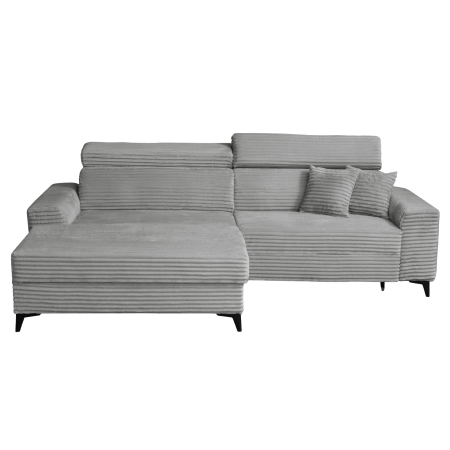 Coltar FLORIDA ONE L TILIA extensibil, cu arcuri si lada depozitare, colt stanga, gri deschis, 280x175x95 cm [1]