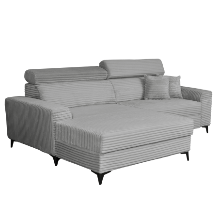 Coltar FLORIDA ONE L TILIA extensibil, cu arcuri si lada depozitare, colt stanga, gri deschis, 280x175x95 cm [3]