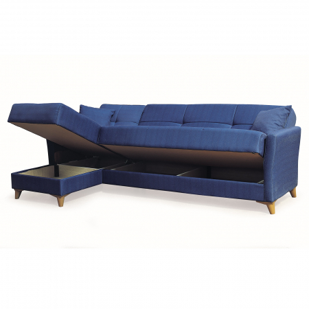 Coltar LOREN extensibil, cu lada depozitare, colt interschimbabil, 240x143x85 cm - ExpoMob