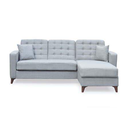 Coltare Clasice - Coltar LUCIANO extensibil, cu lada depozitare, colt interschimbabil, gri, 230x145x80 cm - Expomob