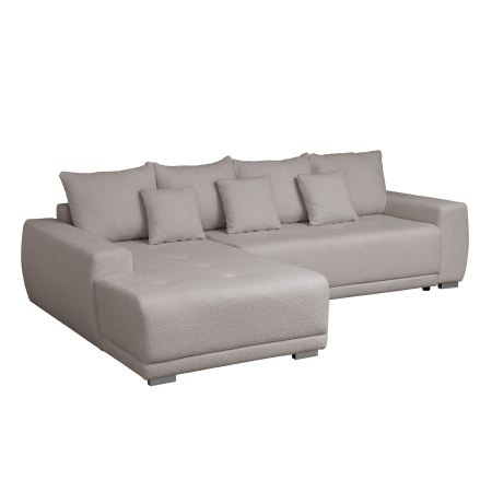 Coltar MARIBO L BUCLE extensibil, cu arcuri si lada depozitare, colt stanga, roz prafuit, 280x204x92 cm [4]