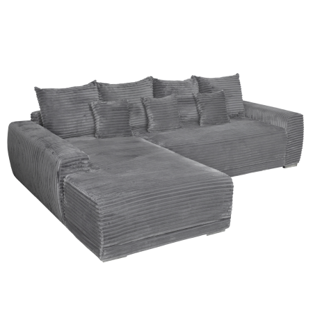 Coltar MARIBO L TILIA extensibil, cu arcuri si lada depozitare, colt stanga, gri inchis, 280x204x92 cm [2]