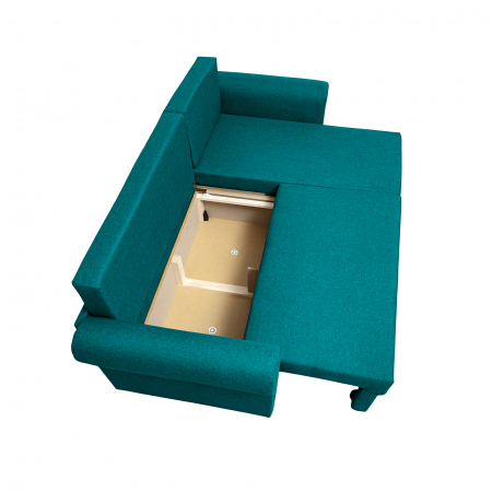 Colectia Sara - Coltar SARA II extensibil, cu lada depozitare, colt interschimbabil, 248x143x83 cm - ExpoMob