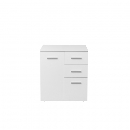 Comoda ALMA, 1 usa, 3 sertare, alb, 70x40x82 cm